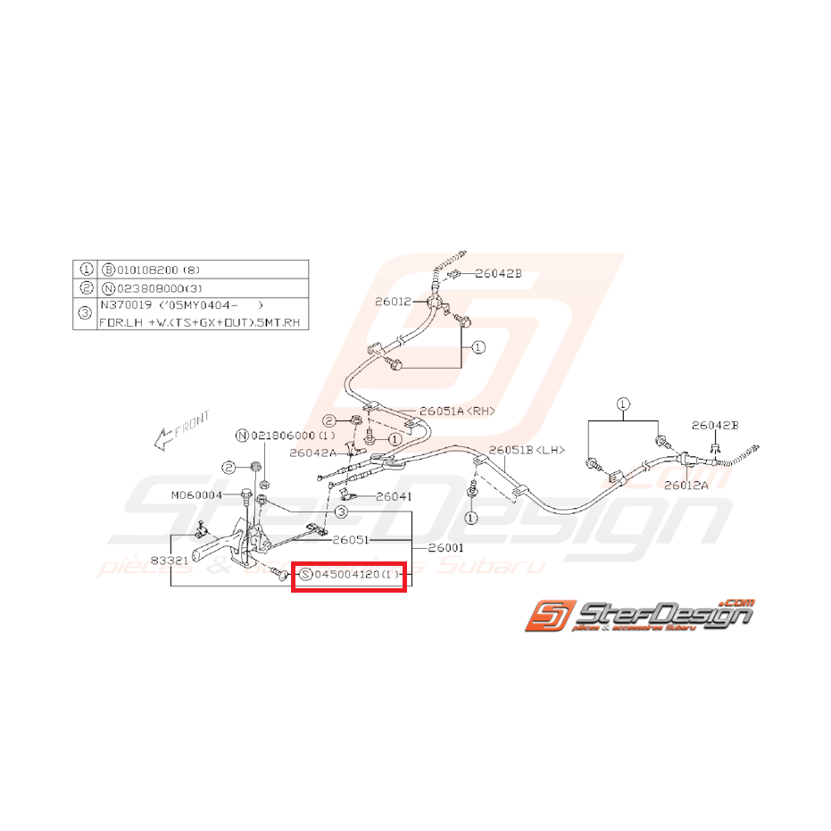 Vis de fixation de levier de frein a main WRX/STI 01-14 Vis de fixation de levier de frein a main WRX/STI 01-14