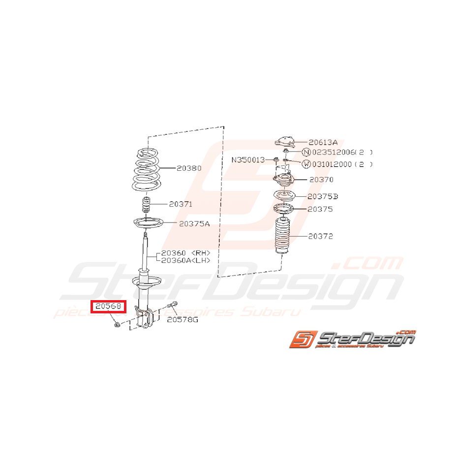 Ecrou de vis tirant arrière et d'amortisseur