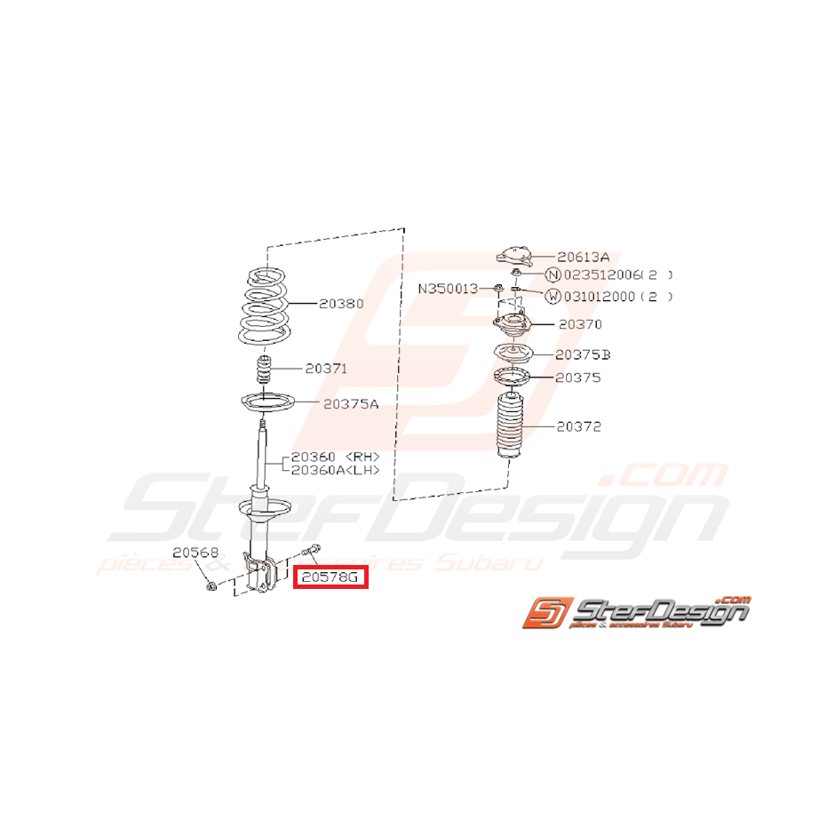 Vis amortisseur avant /arrière SUBARU 