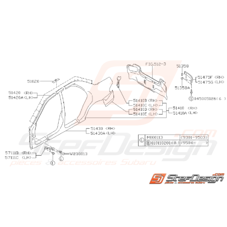 Ensemble Aile Arrière Subaru Impreza GT 1993 - 2000