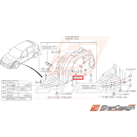 Rondelle passage de roue WRX/STI 06-14