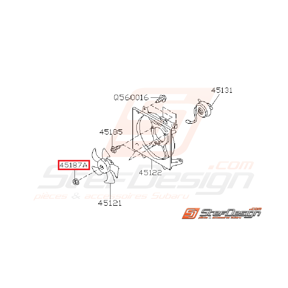 Écrou de ventilateur moteur GT 93-00 STI/WRX 2001-2014 Écrou de ventilateur moteur GT 93-00 STI/WRX 2001-2014