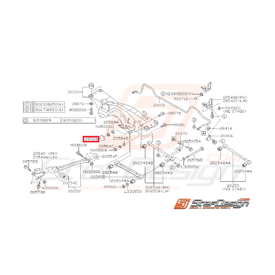 Capuchon liaison latérale train arrière GT 93-00 WRX/STI 01-07 Capuchon liaison latérale train arrière GT 93-00 WRX/STI 01-07