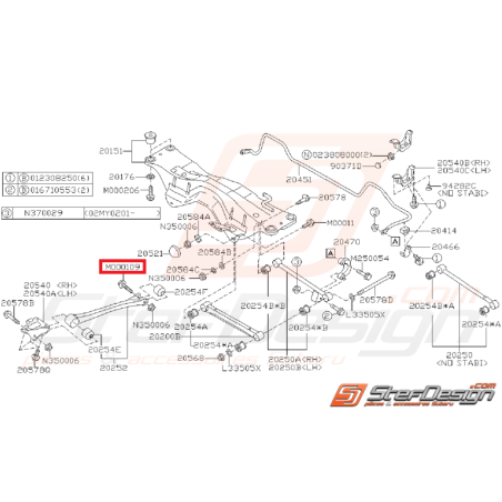 Vis de fixation bras de renfort GT 93-00 WRX/STI 01-07