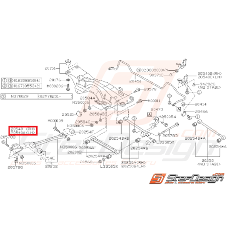 Support de bras de renfort SUBARU WRX/STI 03-07