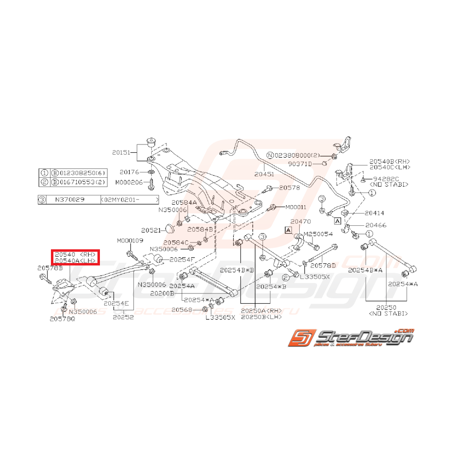 Support de bras de renfort SUBARU WRX/STI 03-07