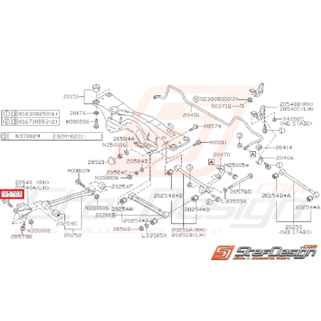 Vis de triangle avant pour GT 93-96 et WRX/STI 2001-2002