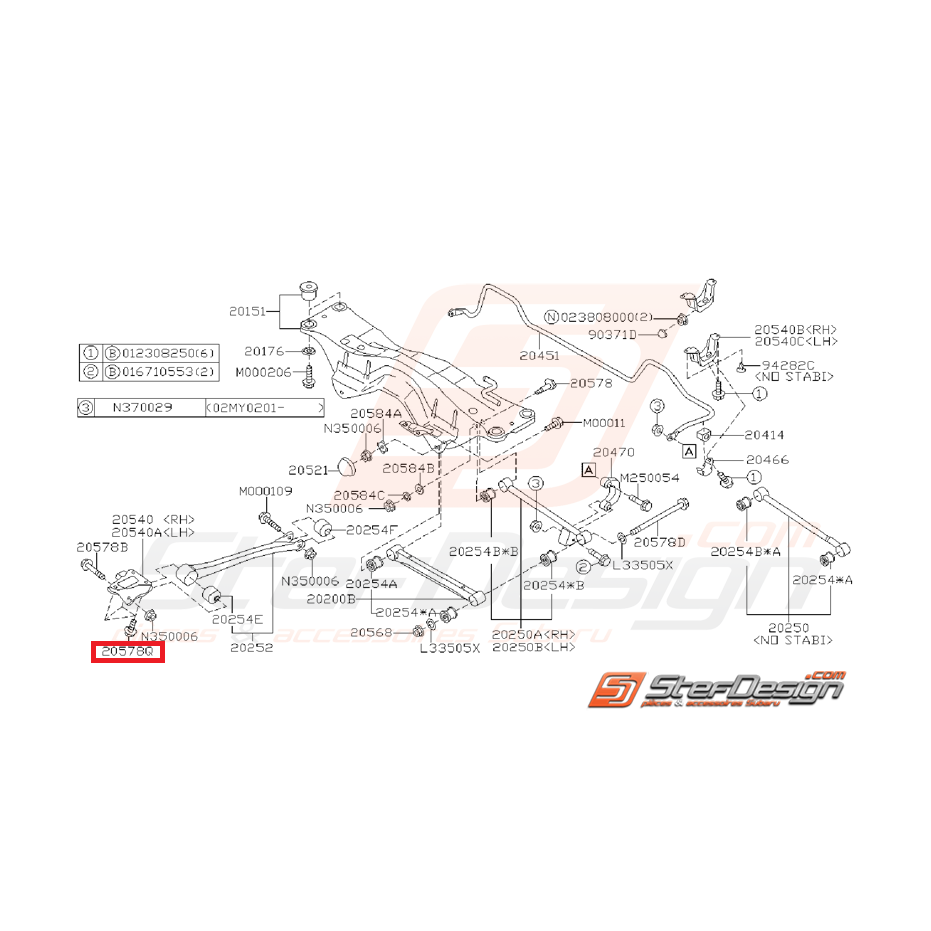 Vis de barre inférieur avant 6 points 