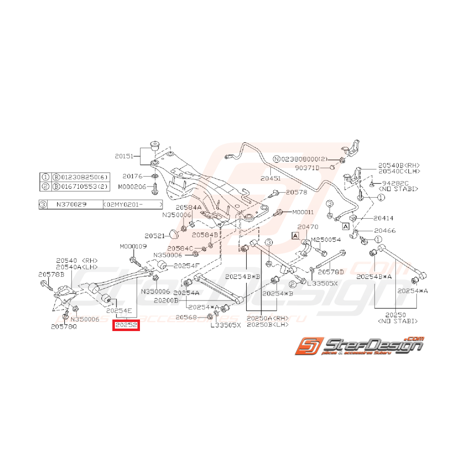 Tirant longitudinal arrière STI 03-07