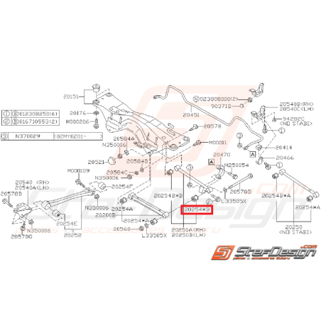 silent bloc de tirant arrière origine subaru GT 96-00