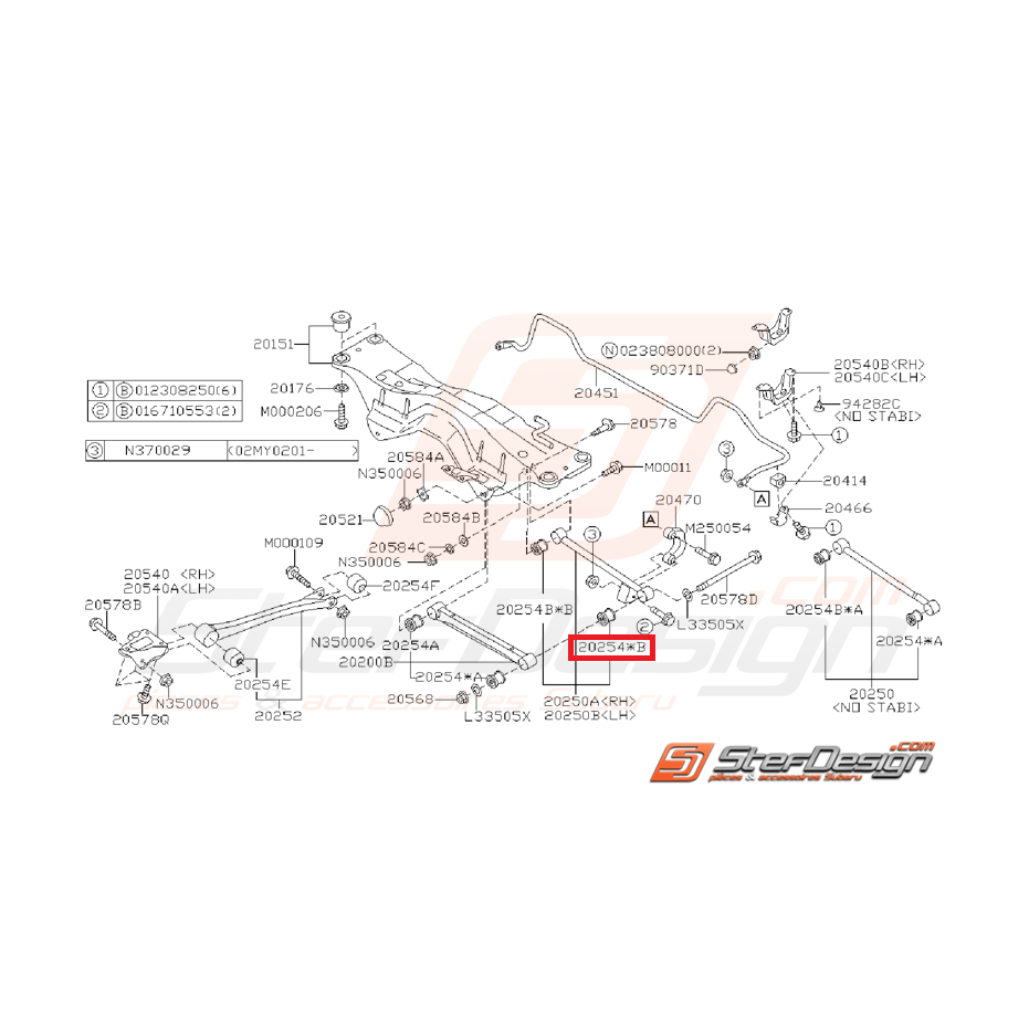 silent bloc de tirant arrière origine subaru GT 96-00