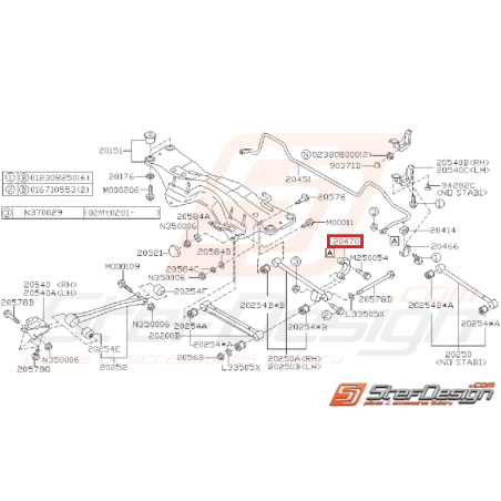 Links arrière origine SUBARU STI 04-07