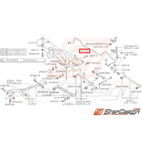 Barre stabilisatrice arrière origine SUBARU STI 04-06