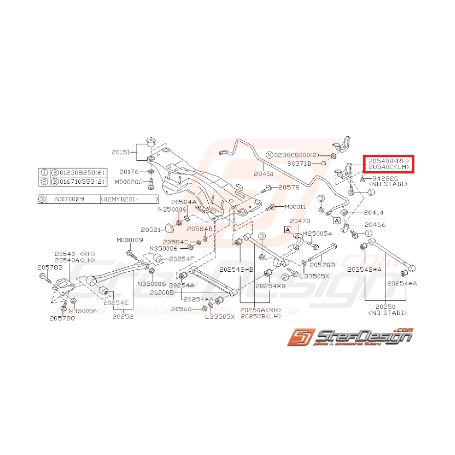 Support de barre stabilisatrice WRX/STI 03-07