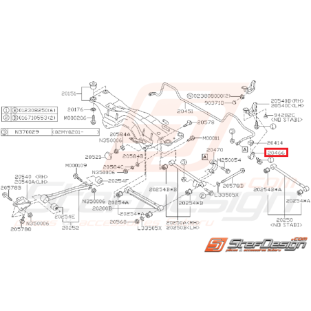 Support silent bloc barre stabilisatrice WRX/STI 04-07