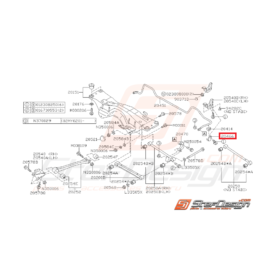 Support silent bloc barre stabilisatrice WRX/STI 04-07