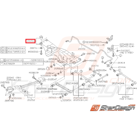 Berceau arrière STI 06-07 WRX 01-07