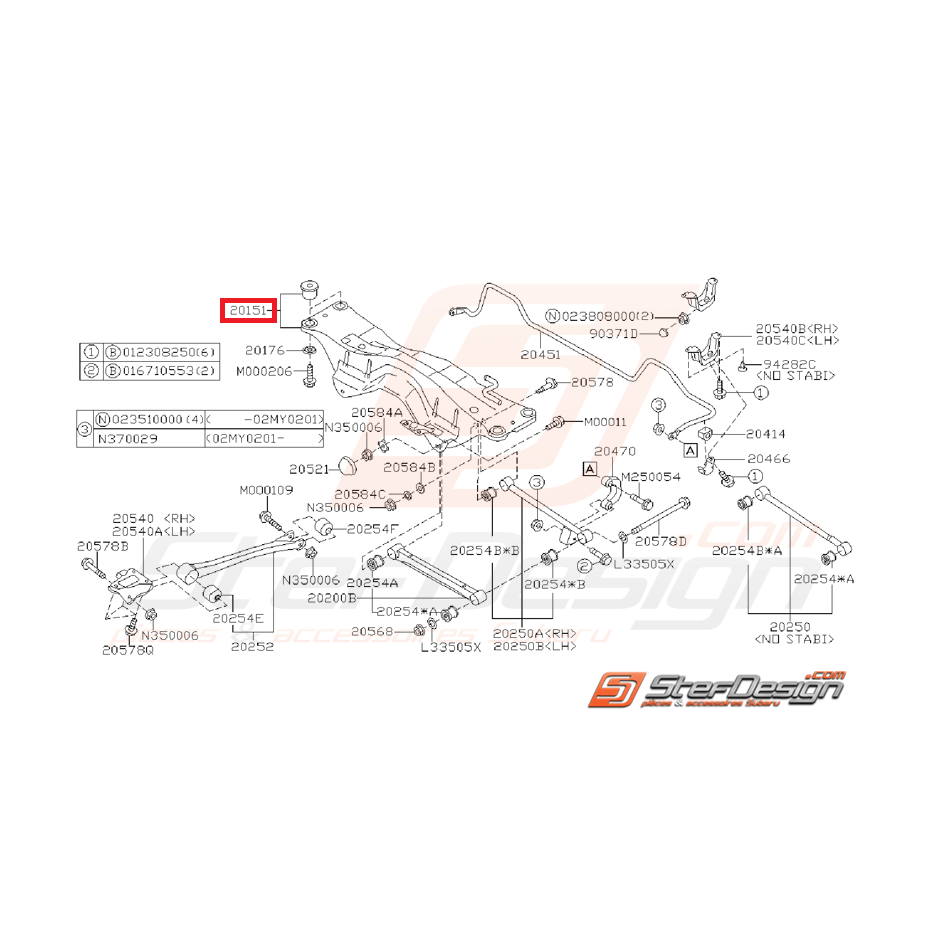 Berceau arrière STI 06-07 WRX 01-07 Berceau arrière STI 06-07 WRX 01-07