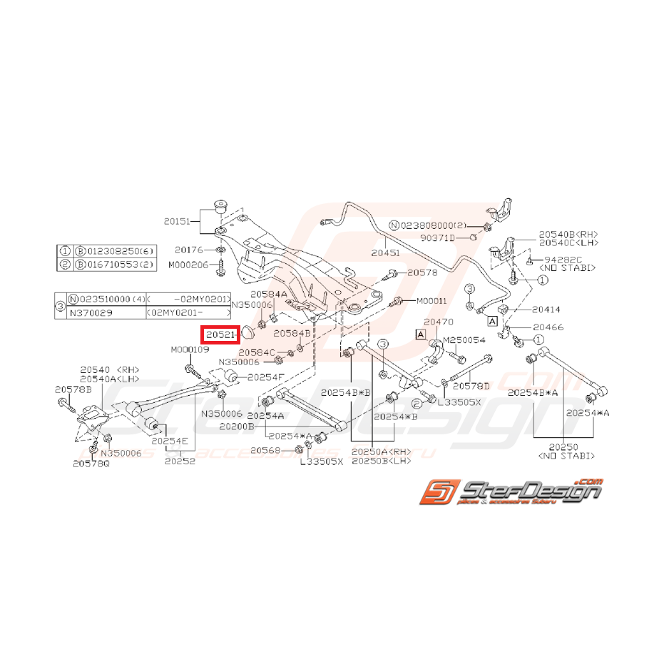 Capuchon liaison latérale train arrière GT 93-00 WRX/STI 01-07 Capuchon liaison latérale train arrière GT 93-00 WRX/STI 01-07
