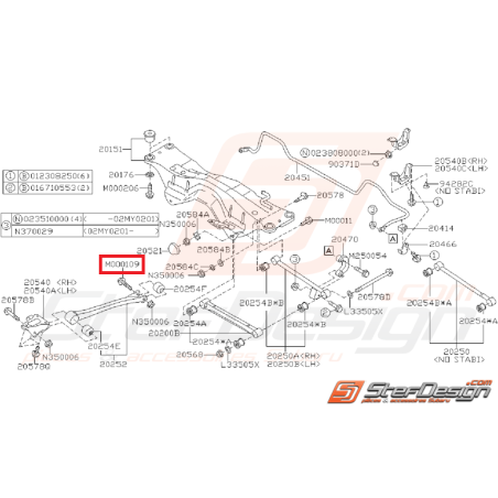 Vis de fixation bras de renfort GT 93-00 WRX/STI 01-07 Vis de fixation bras de renfort GT 93-00 WRX/STI 01-07
