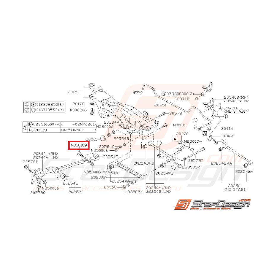 Vis de fixation bras de renfort GT 93-00 WRX/STI 01-07