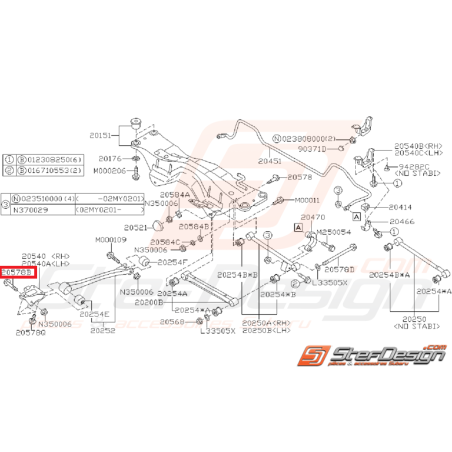 Vis de triangle avant pour GT 93-96 et WRX/STI 2001-2002 Vis de triangle avant pour GT 93-96 et WRX/STI 2001-2002