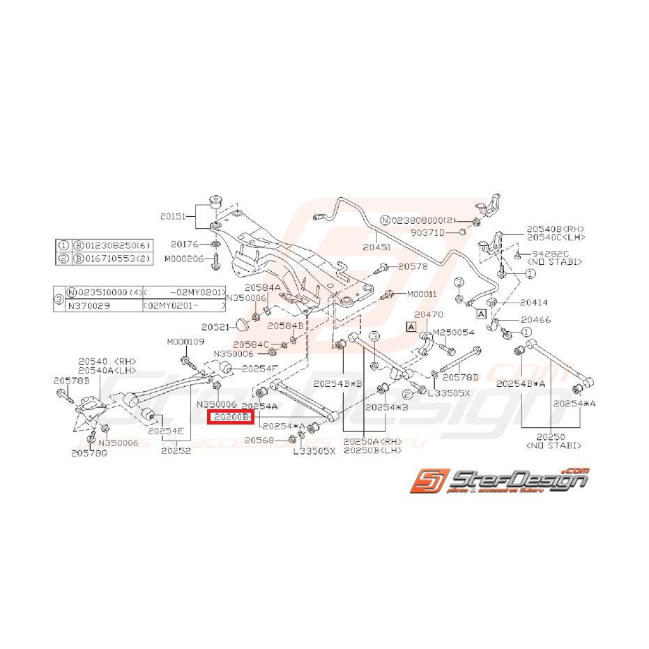 Tirant arrière origine SUBARU WRX 01-04 Tirant arrière origine SUBARU WRX 01-04