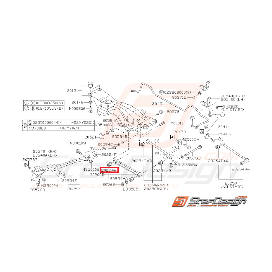 Silent de bloc de tirant arrière origine SUBARU WRX 01-07 Silent de bloc de tirant arrière origine SUBARU WRX 01-07