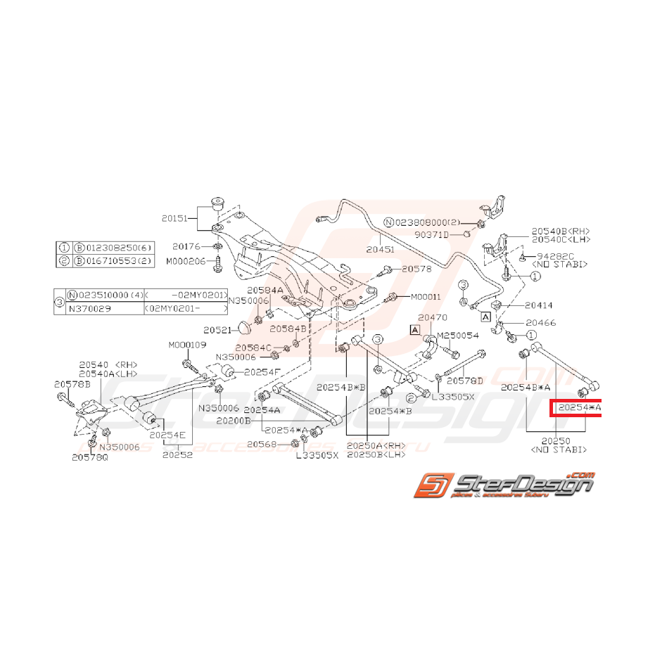 Silent bloc de tirant arrière origine WRX 01-07 FORESTER 2000