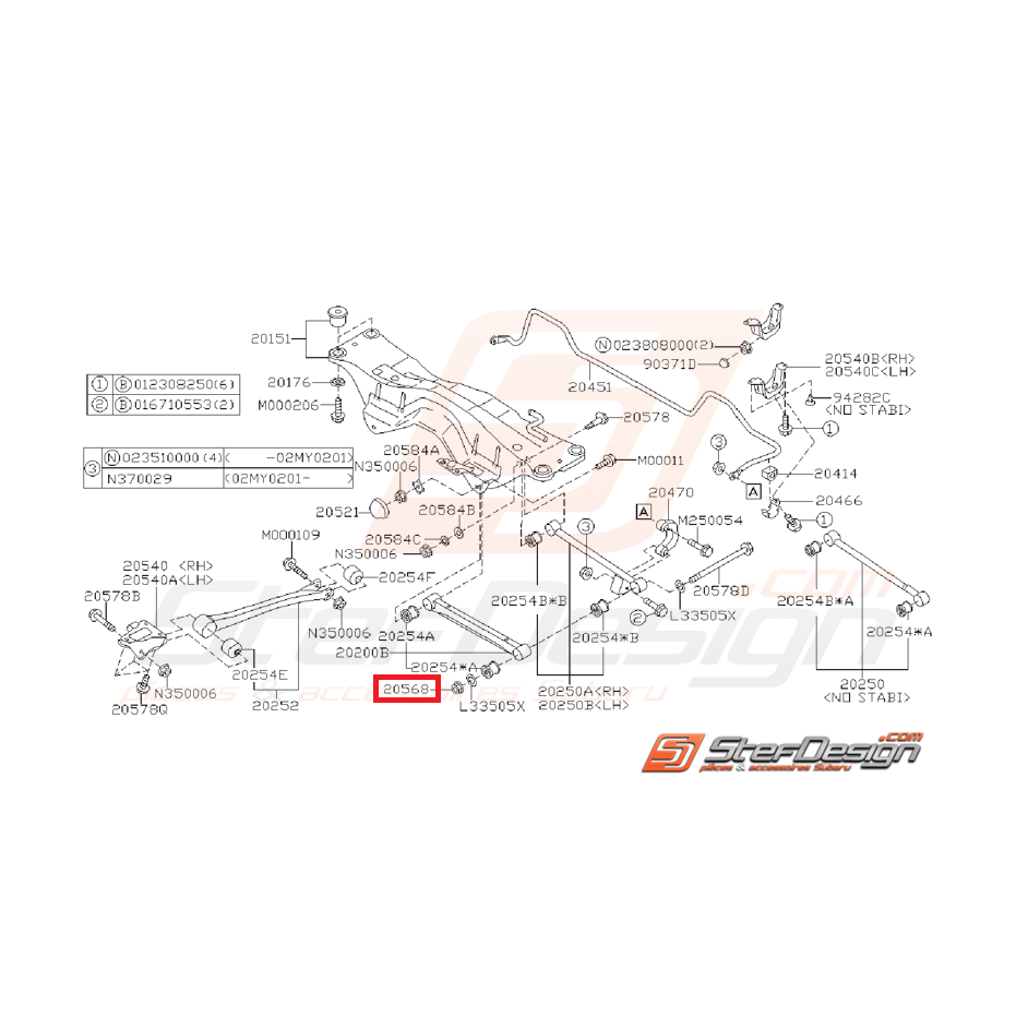 Ecrou de vis tirant arrière et d'amortisseur