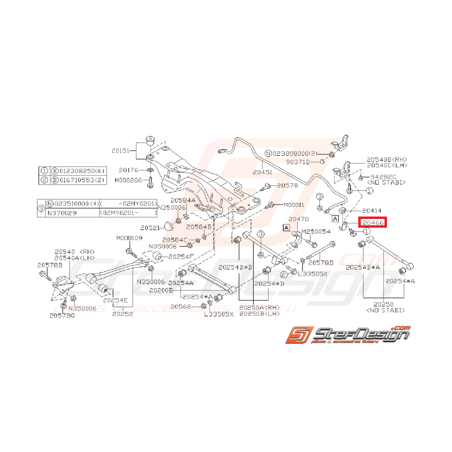Support silent bloc barre anti-roulis SUBARU P1 WRX/STI 2001 au 16/10/2002 Support silent bloc barre anti-roulis SUBARU P1 WRX/STI 2001 au 16/10/2002