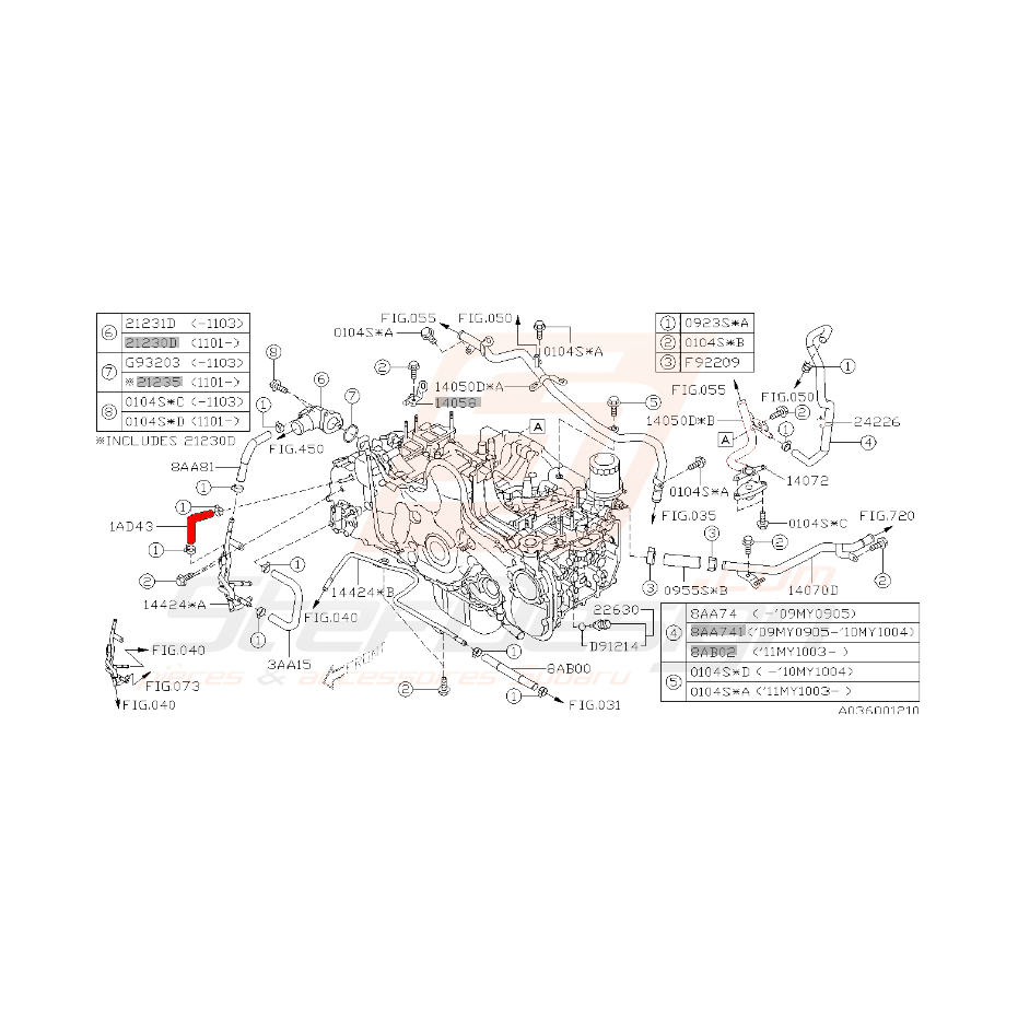 Durite de dépression pour Subaru diesel