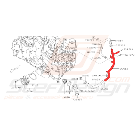 Tuyau compresseur - turbo pour subaru diesel 2008