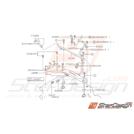 Ensemble Pieuvre d'Eau Subaru Impreza GT 1999 - 2000