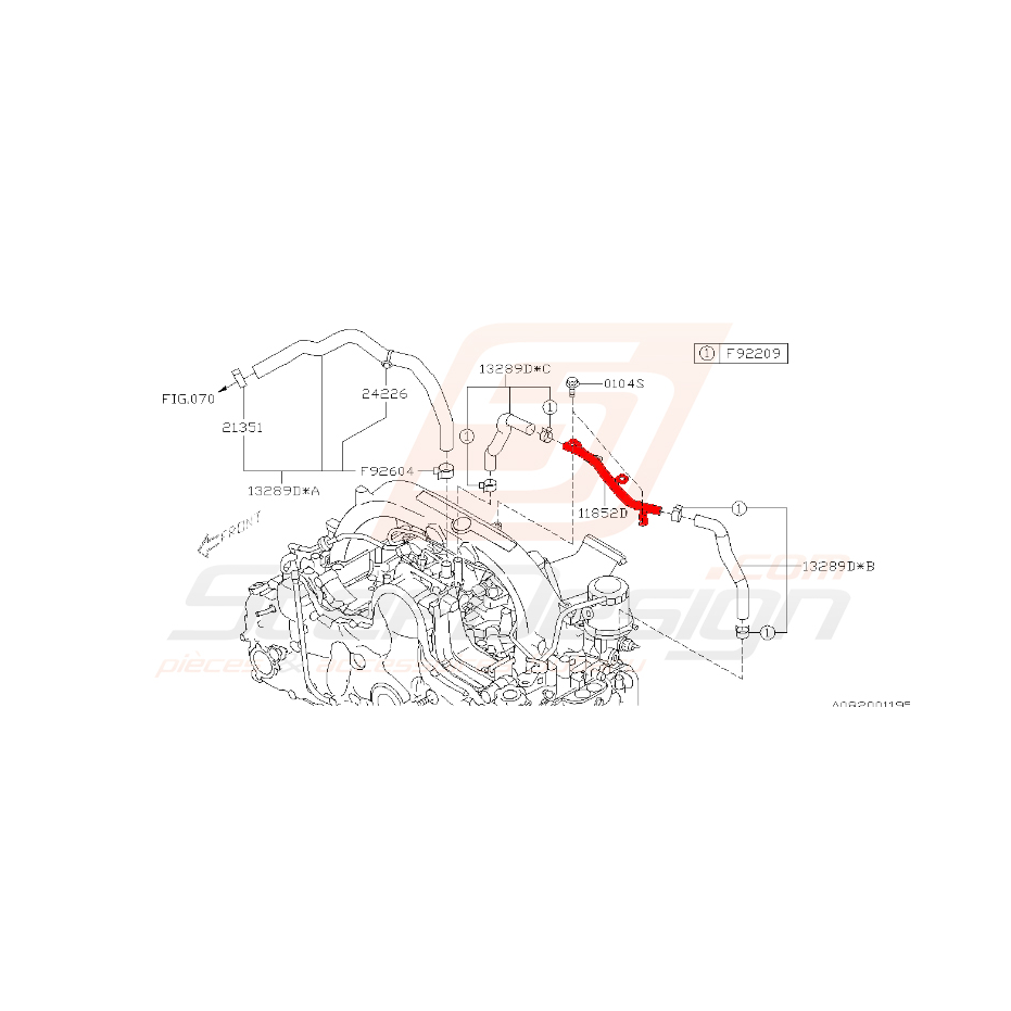 Tuyau PCV subaru diesel 2008