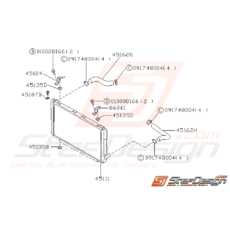 Ensemble Radiateur Subaru Impreza GT 1998 - 2000