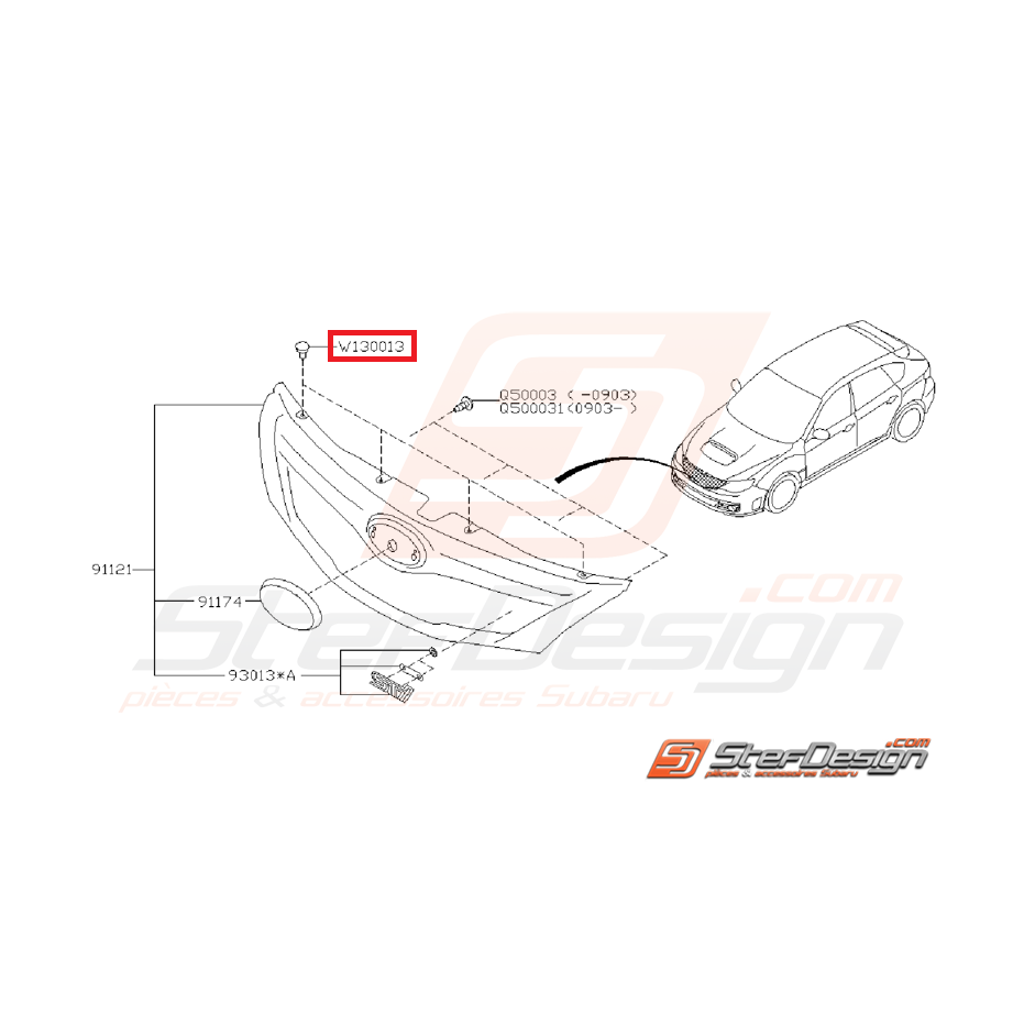 Clips de calandre WRX/STI 06-10 et pare choc arrière BRZ