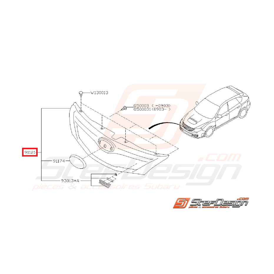 Calandre SUBARU  impreza sti 2010 +LOGO
