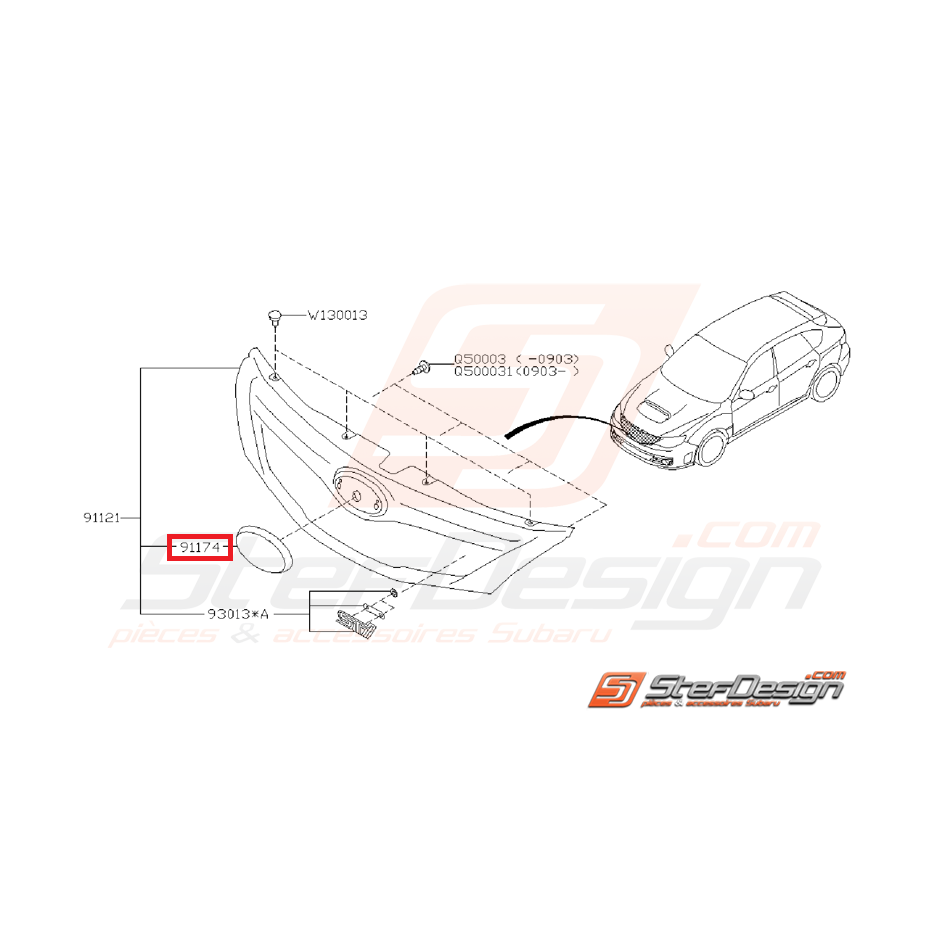 Logo calandre origine SUBARU WRX/STI 08-14