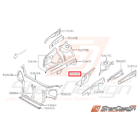 Joue d'aile face avant SUBARU WRX/STI 01-02