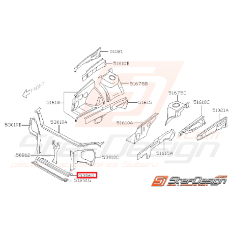 Traverse inférieur avant WRX/STI 01-02