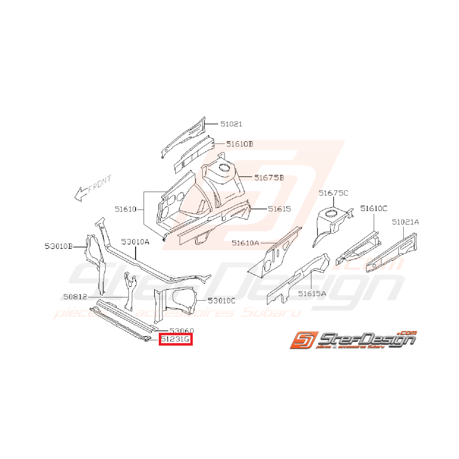 Traverse de radiateur inférieur WRX/STI 01-07