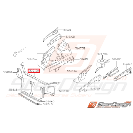 Traverse supérieure SUBARU WRX/STI 03-05