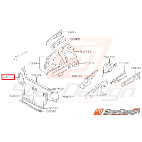 Tôle de phare droit origine SUBARU WRX/STI 2003-2005