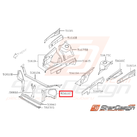 Tôle de phare gauche origine SUBARU WRX/STI 2003-2005