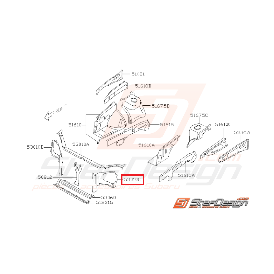 Tôle de phare gauche origine SUBARU WRX/STI 2003-2005