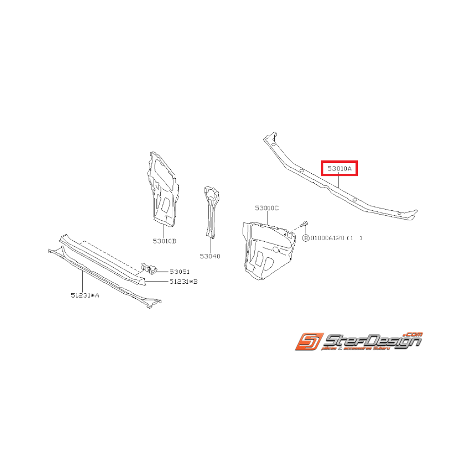 Traverse supérieur SUBARU IMPREZA GT 93-00 Traverse supérieur SUBARU IMPREZA GT 93-00
