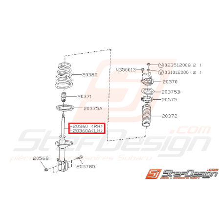 Amortisseurs arrière origine SUBARU GT 93-00