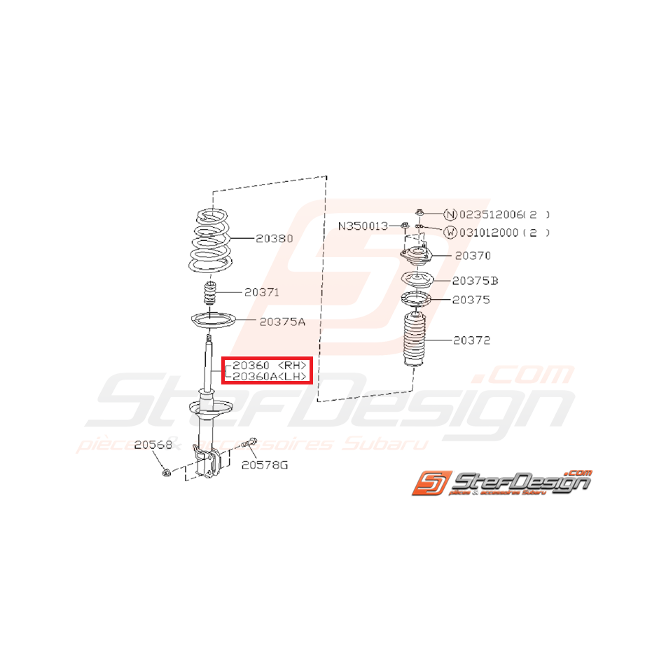Amortisseurs arrière origine SUBARU GT 93-00 Amortisseurs arrière origine SUBARU GT 93-00