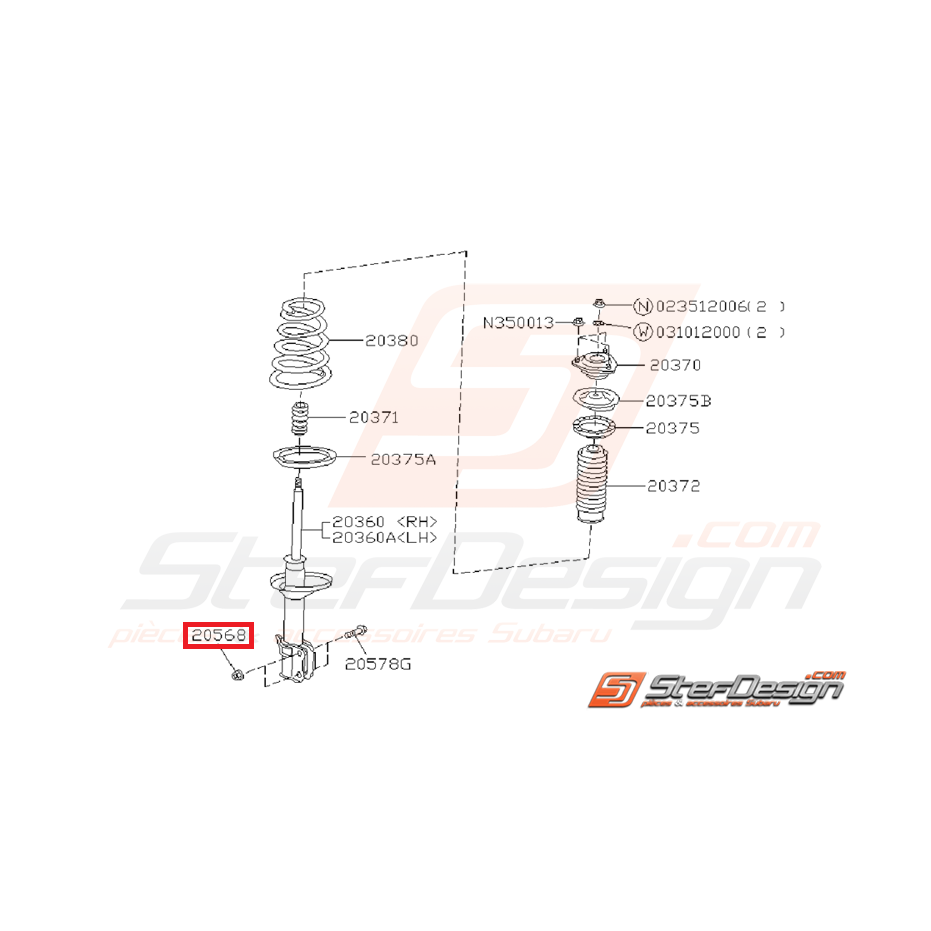 Ecrou de vis tirant arrière et d'amortisseur